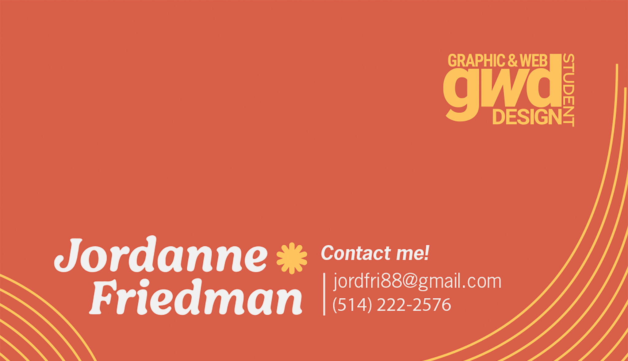 This is the front of the ATE business card created for a first year graphic and web design student. The colour scheme and mood provided in the brief were warm colours, organic shapes and a retro seventies look.